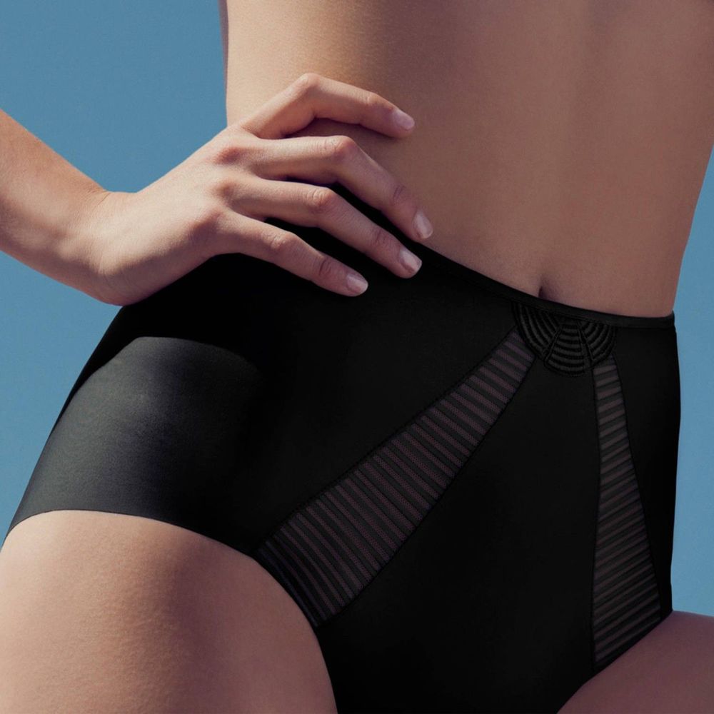LOU Stripes Black High Waisted Panty NWT Size Small in Black